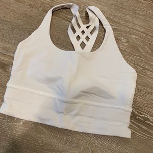 White long line lululemon sports bra